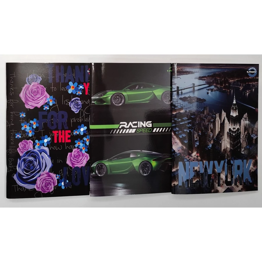 *49974 FÜZET A4 T-CREA  sima 80-60 60lap vegyes mintás