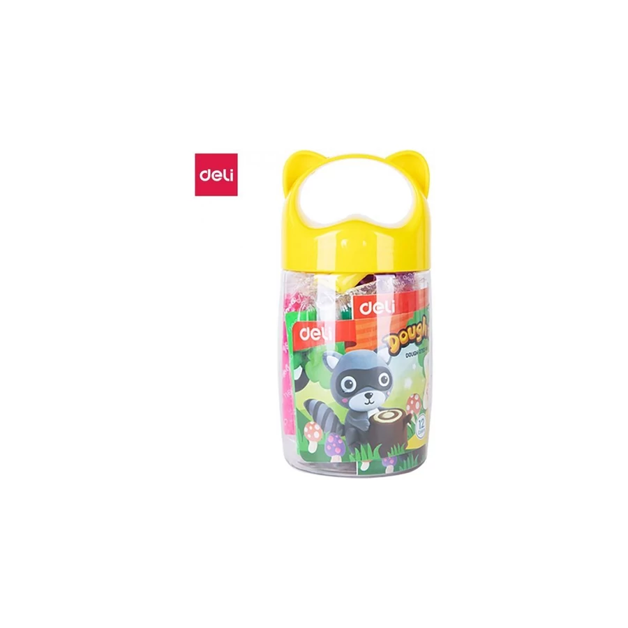 *49989 GYURMA színes DELI Gyurmaguba 12szín 140gr. formázóval