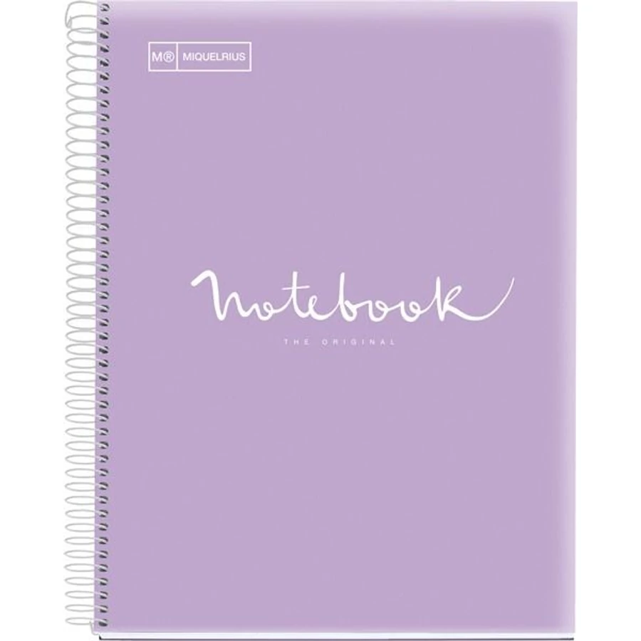 FÜZET spirál A4 MQ Emotions  = PP 5*24lap egyszínű (levendula   49939, A152381725)