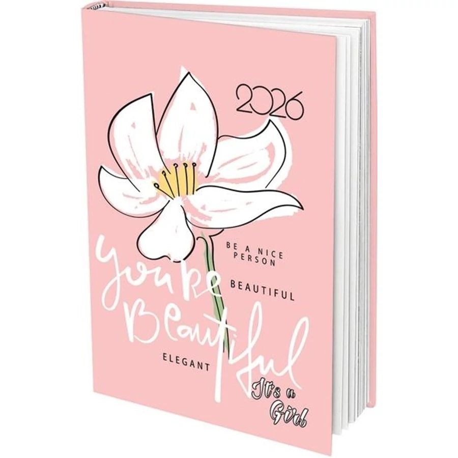 *50578 HATÁRIDŐNAPLÓ 2026 B6 heti T-Calendar It's a Girl