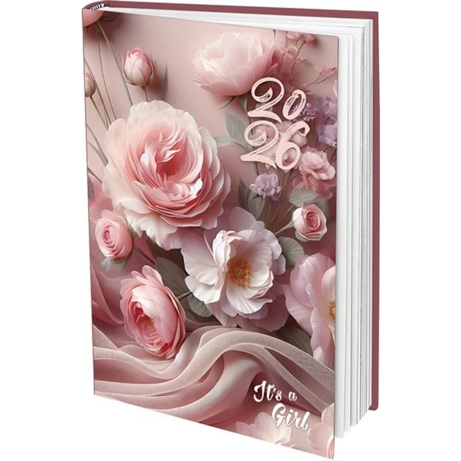 *50578 HATÁRIDŐNAPLÓ 2026 B6 heti T-Calendar It's a Girl