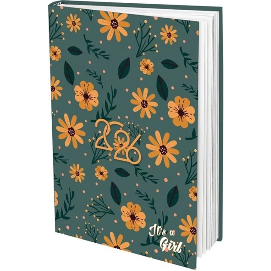 *50578 HATÁRIDŐNAPLÓ 2026 B6 heti T-Calendar It's a Girl