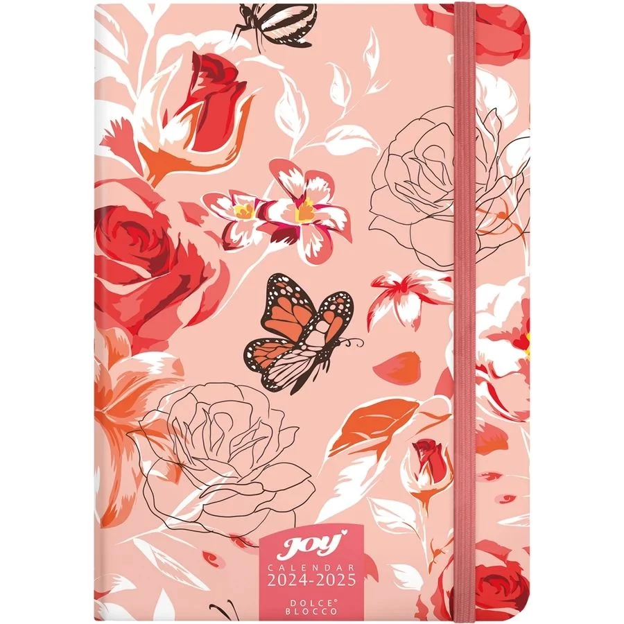 *50671 HATÁRIDŐNAPLÓ 2025 B6 heti JOY Calendar 16havi Dolce Blocco gumis Lizzy