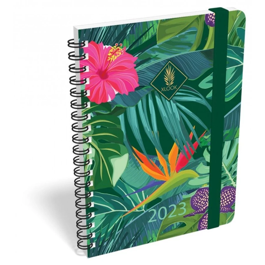 *50714 HATÁRIDŐNAPLÓ 2023 B6 heti Lizzy Xlook spirálozott gumis