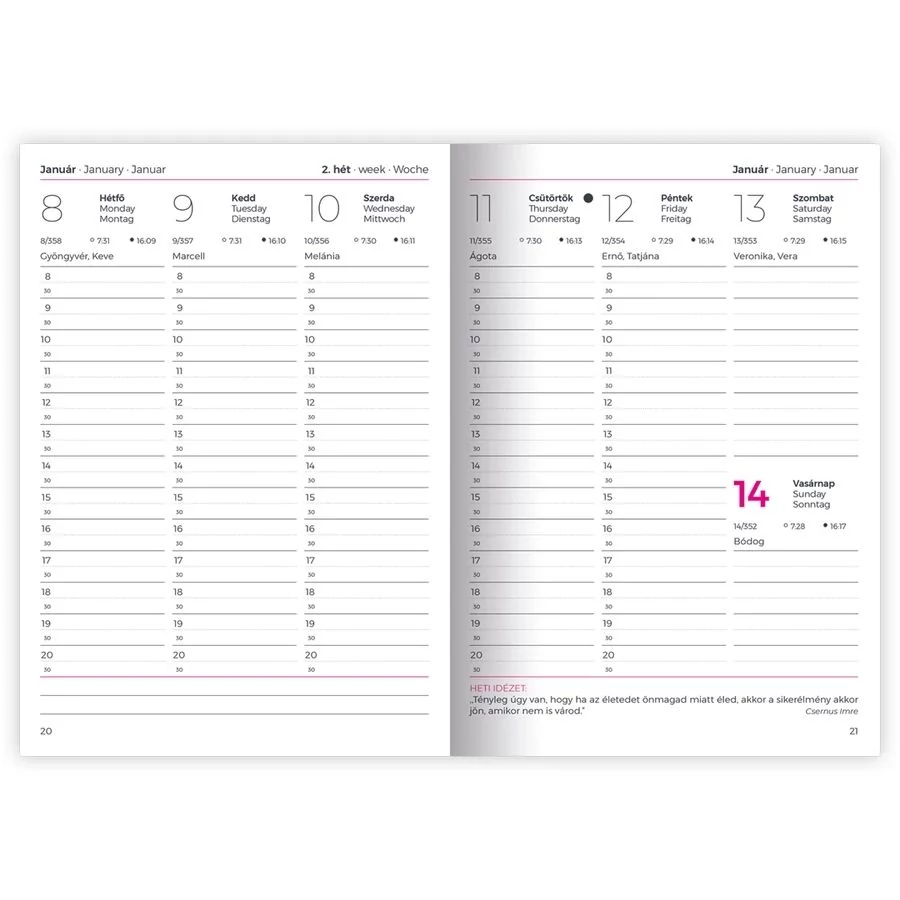 *50715 HATÁRIDŐNAPLÓ 2026 B6 heti Lizzy