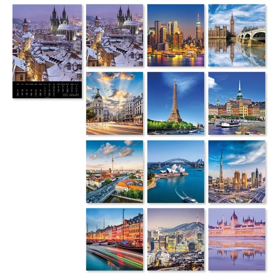 *50760 FALINAPTÁR 2023 Világvárosok LIZZY B3 spirálozott 33*48cm