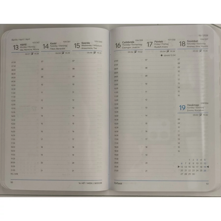 HATÁRIDŐNAPLÓ 2026 B6 heti TOPTIMER "Joy Flexi" F012
