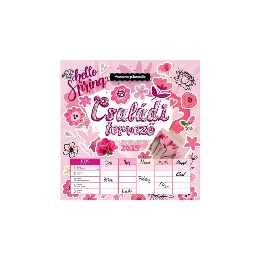 *51040 FALINAPTÁR 2025 Családi tervező Scrapbook Style Anyu tervezője Lizzy lemez 30*30cm