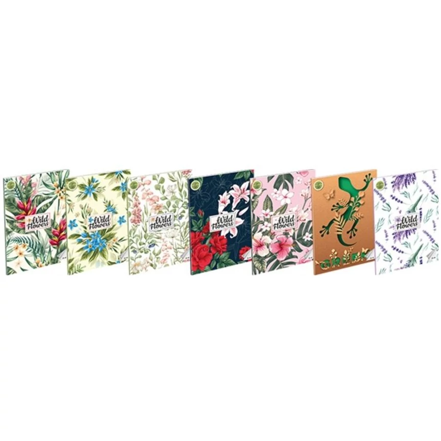 *51720 FÜZET A5 T-CREA  Eco kockás  Wild Flowers  27-40