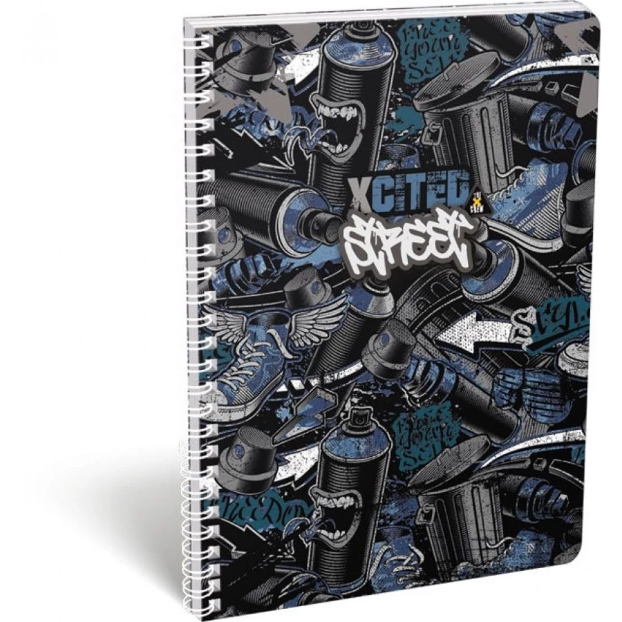 *51874 FÜZET spirál A4 LIZZY21 kockás 70l X-Cited Street