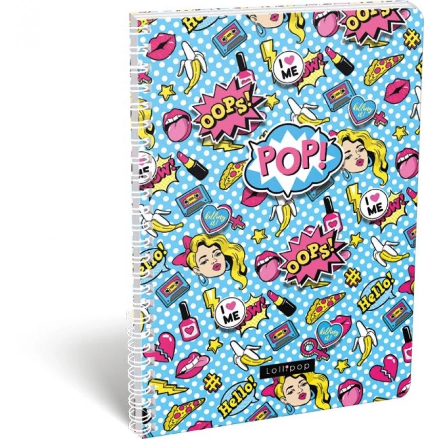*51878 FÜZET spirál A4 LIZZY21 kockás 70l Lollipop