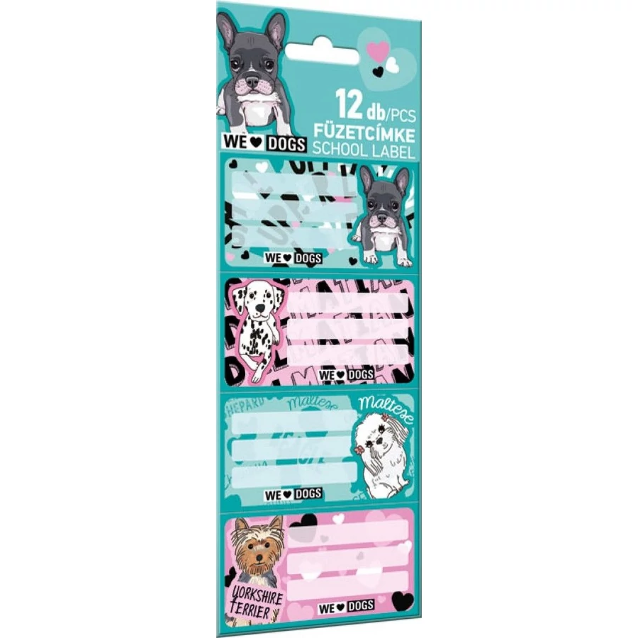 *52152 FÜZETCIMKE LIZZY 12db-os We Love Dogs Pups