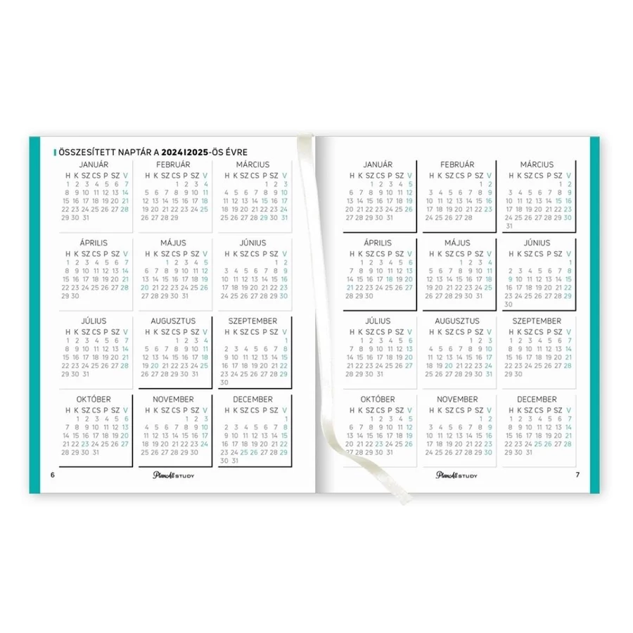 *52158 DIÁK TERVEZŐ B6 mini Mid-year Planall Study 2024/2025