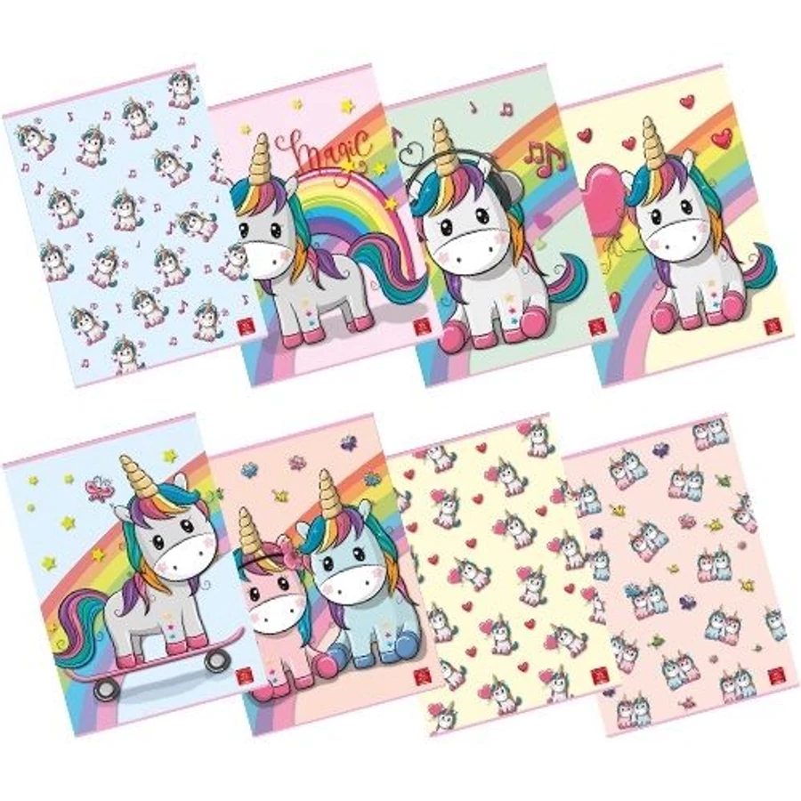 *52243 FÜZET A5 PIGNA kockás 42lap Unicorni