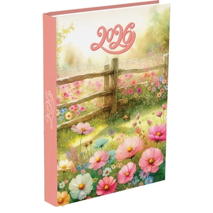 *52718 HATÁRIDŐNAPLÓ 2026 A5 napi T-Calendar mintás  Soft Touch+UV