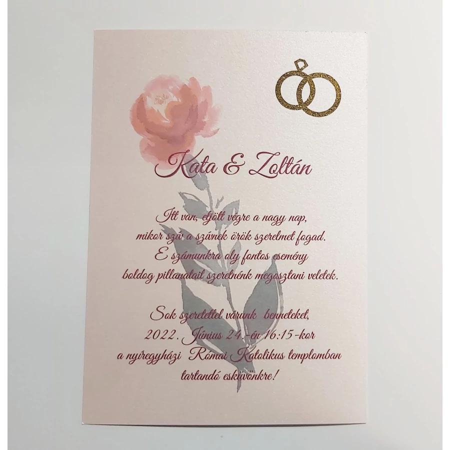 *53188 ESKÜVŐI meghívó egyedi A4/ 2xA5 1 lap