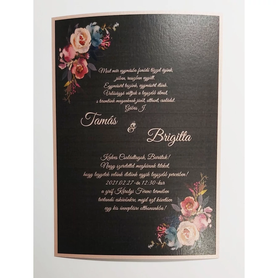 *53188 ESKÜVŐI meghívó egyedi A4/ 2xA5 1 lap
