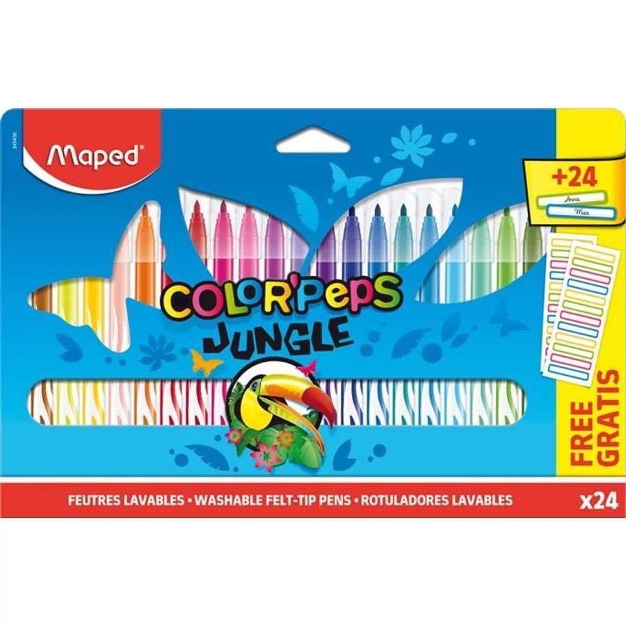 *53511 ROSTIRON 24 MAPED Color'Peps Jungle 2.8mm mosható, ajándék névmatrica