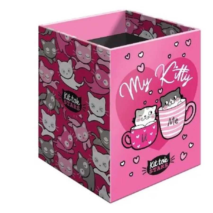 *53702 ÍRÓSZERTARTÓ négyzet alakú Lizzy KitTok Heart Kitty