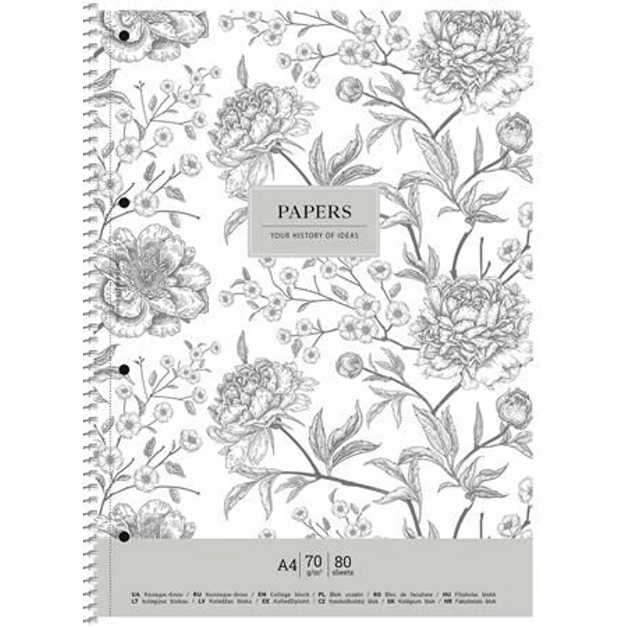 *53744 FÜZET A4+ spirál SHKOLYARYK vonalas