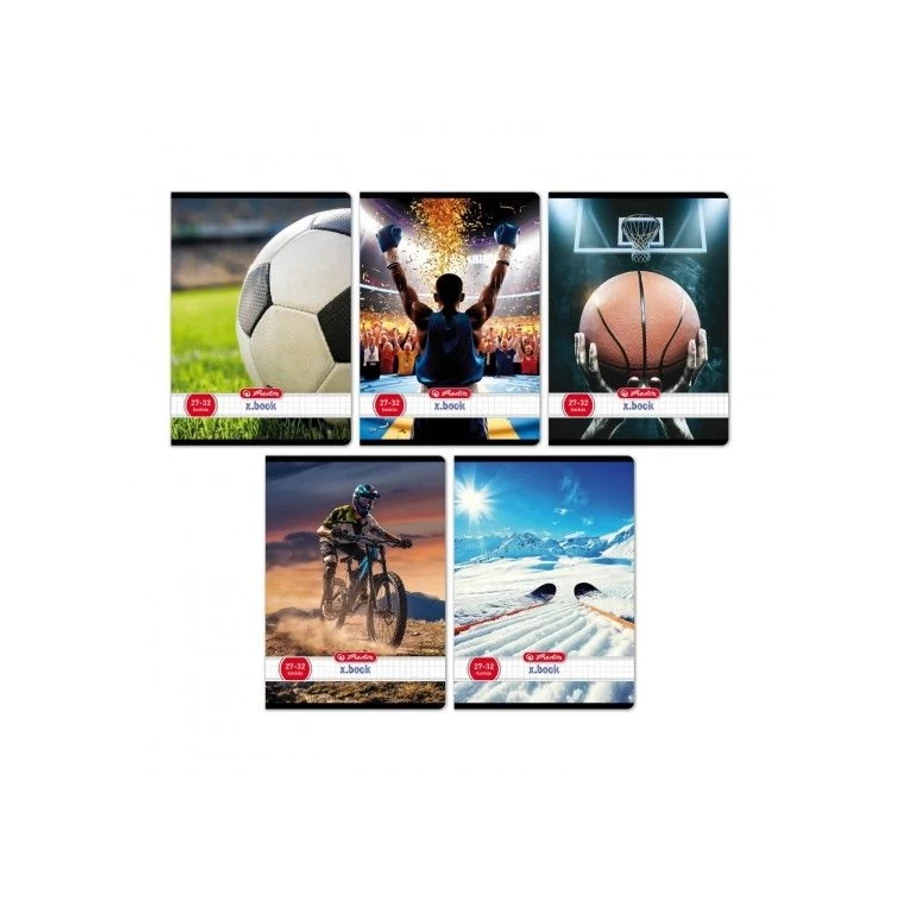 *53934 FÜZET A5 HERLITZ kockás 27-32  Sport