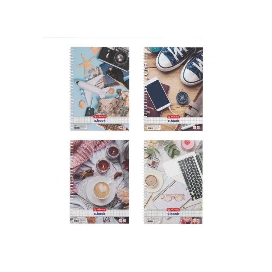 *53991 FÜZET spirál A4 HERLITZ kockás  70l  Travel