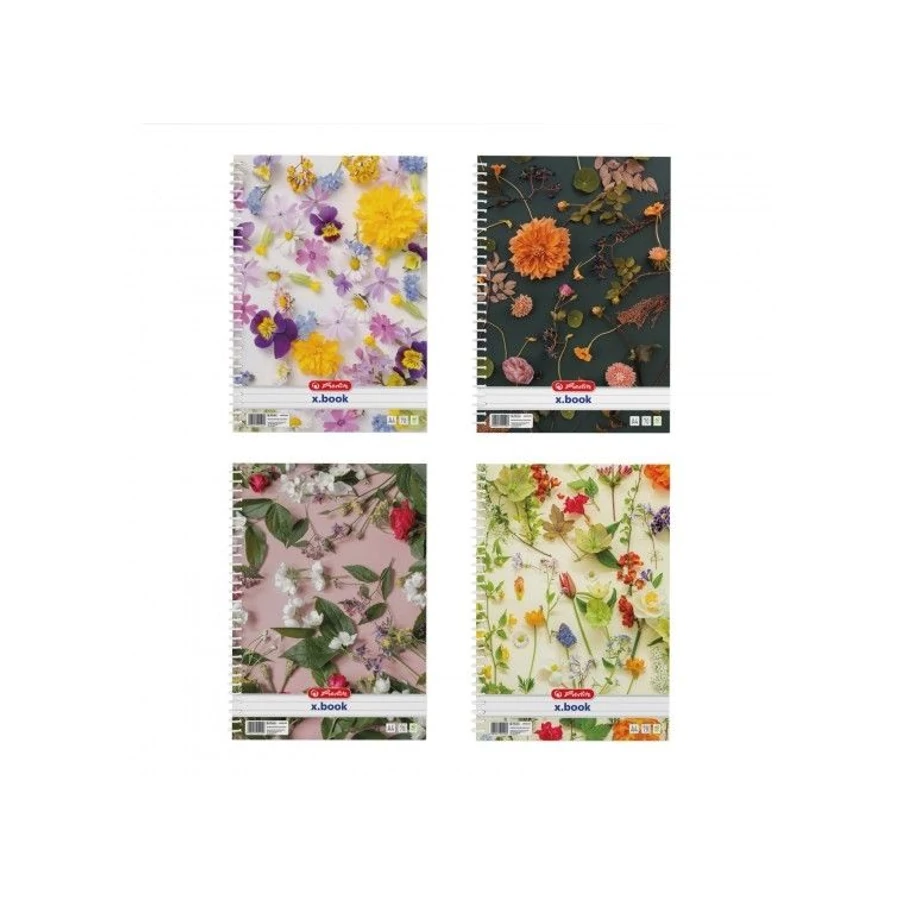 *53992 FÜZET spirál A4 HERLITZ vonalas 70l Flower