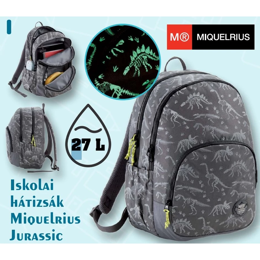 *54018 Hátitáska MQ Jurassic foszforeszkáló mintával 16124