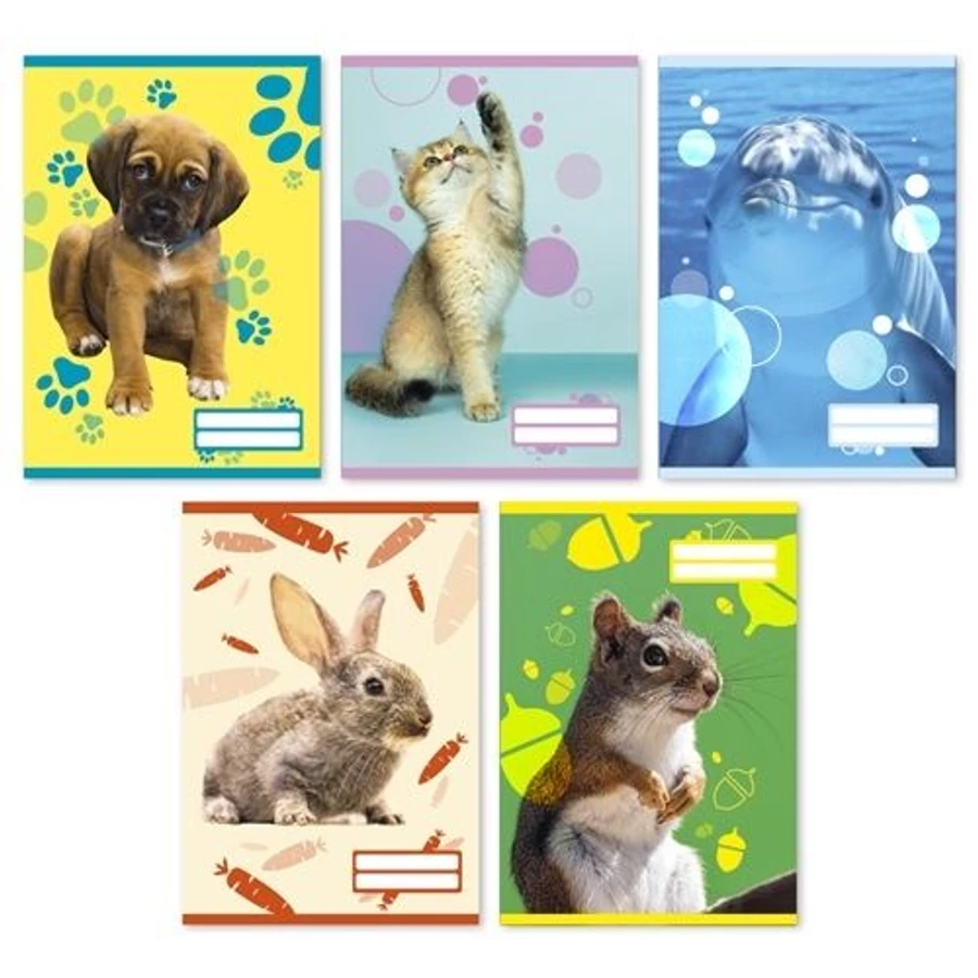 *54062 FÜZET A5 pd  vonalas  21-32  Colores Cute Animals