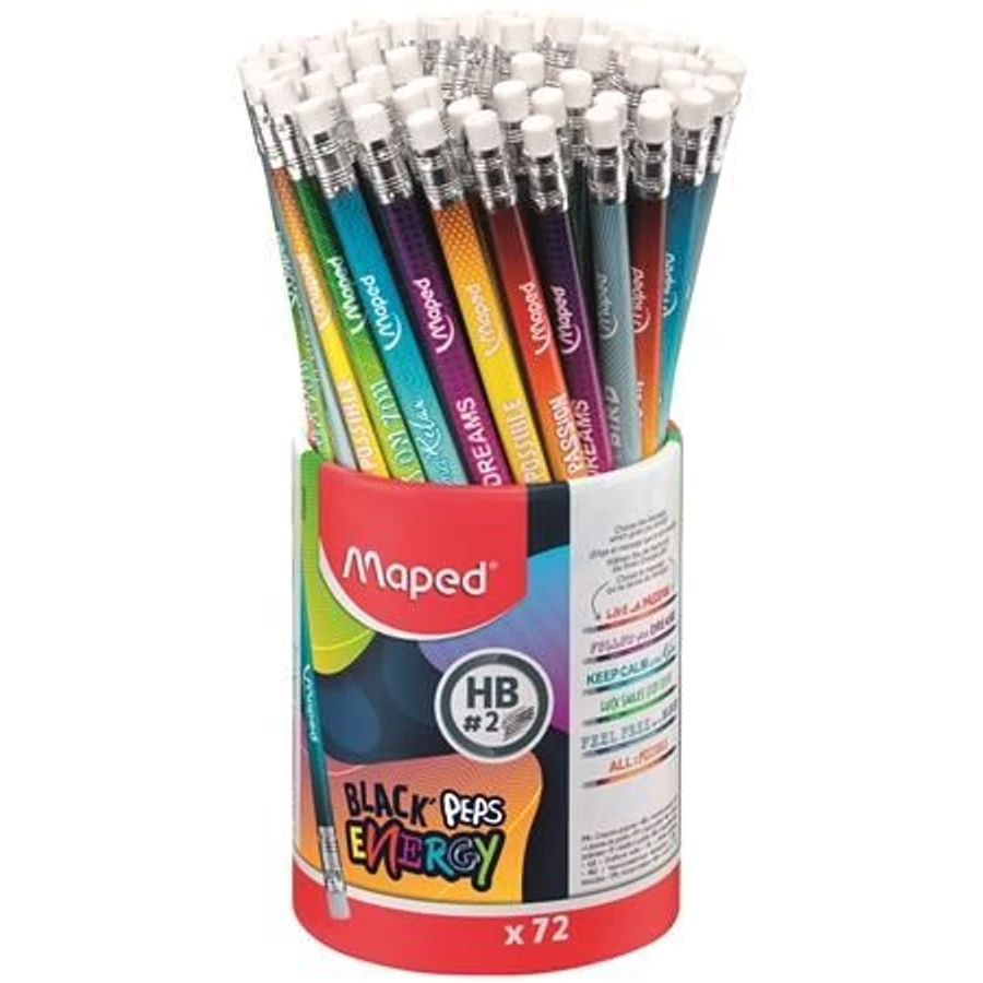 *54124 GRAFIT MAPED HB Black'peps Energy háromszögű radíros