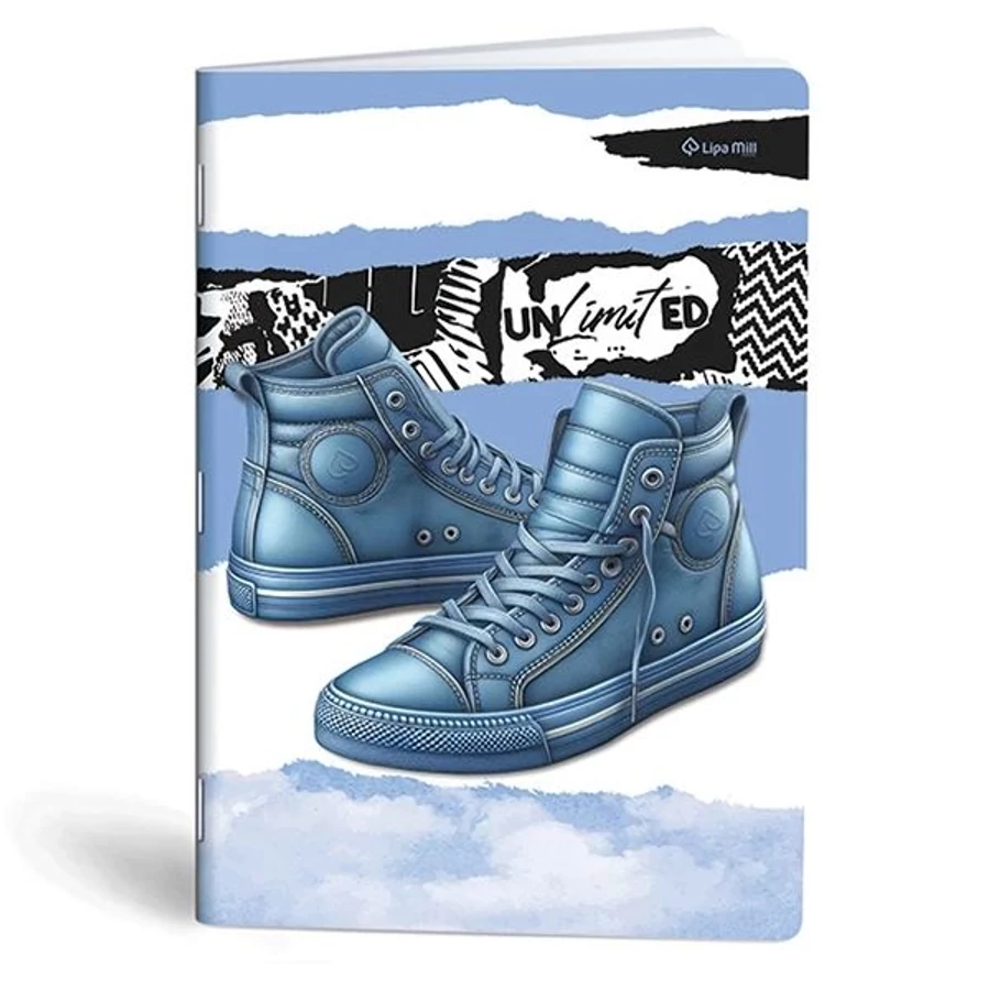 *54158 FÜZET A4 Lipamill 40l sima Premium Sneakers applikációval szkennelhető lapok