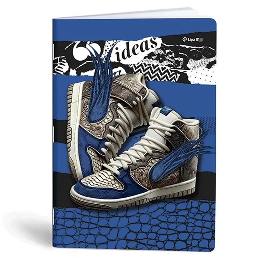 *54158 FÜZET A4 Lipamill 40l sima Premium Sneakers applikációval szkennelhető lapok