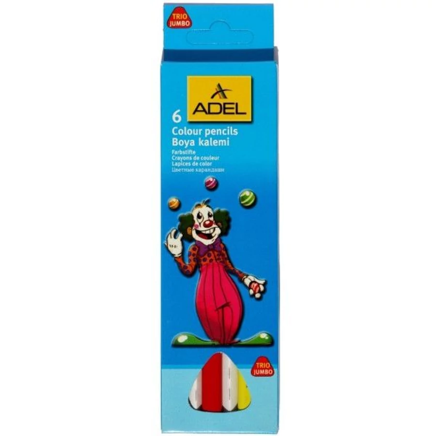 SZÍNES CERUZA 6 ADEL Jumbo vastag háromszögű  7540*