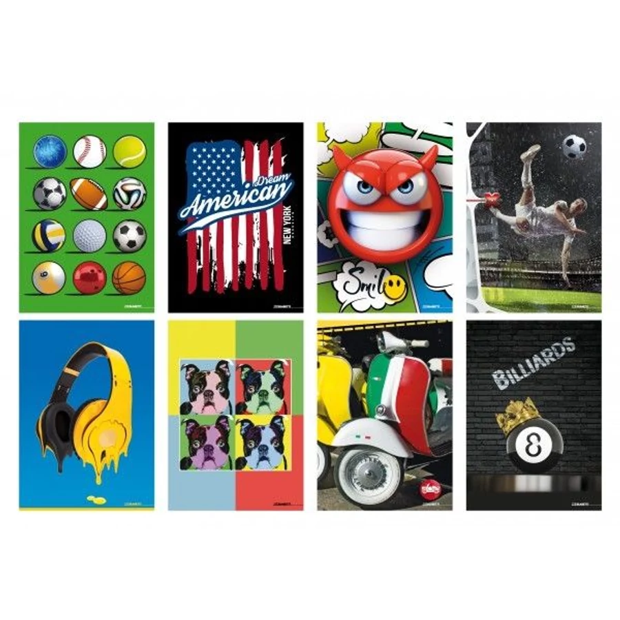 *54290 FÜZET A4 BLASETTI vonalas keményfedeles 100g 50l vegyes mintás