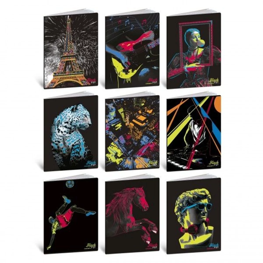 *54290 FÜZET A4 BLASETTI vonalas keményfedeles 100g 50l vegyes mintás