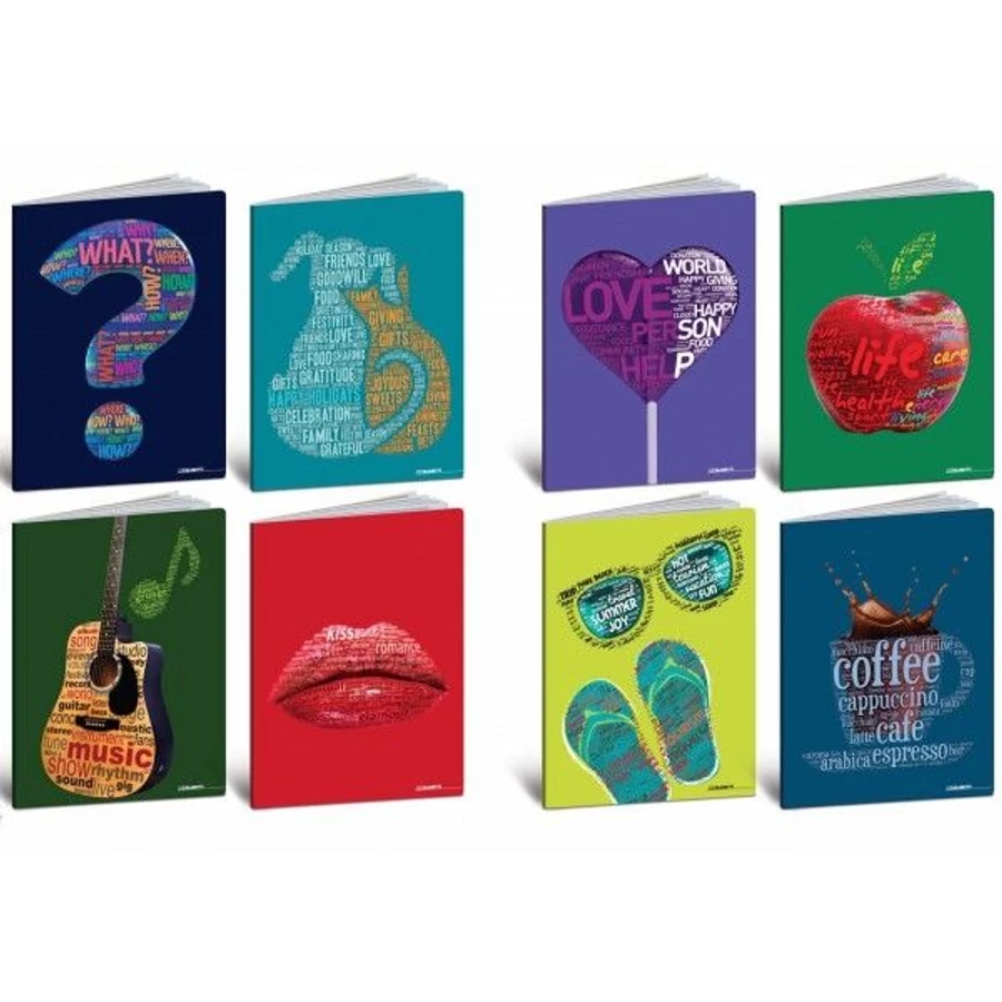 *54290 FÜZET A4 BLASETTI vonalas keményfedeles 100g 50l vegyes mintás