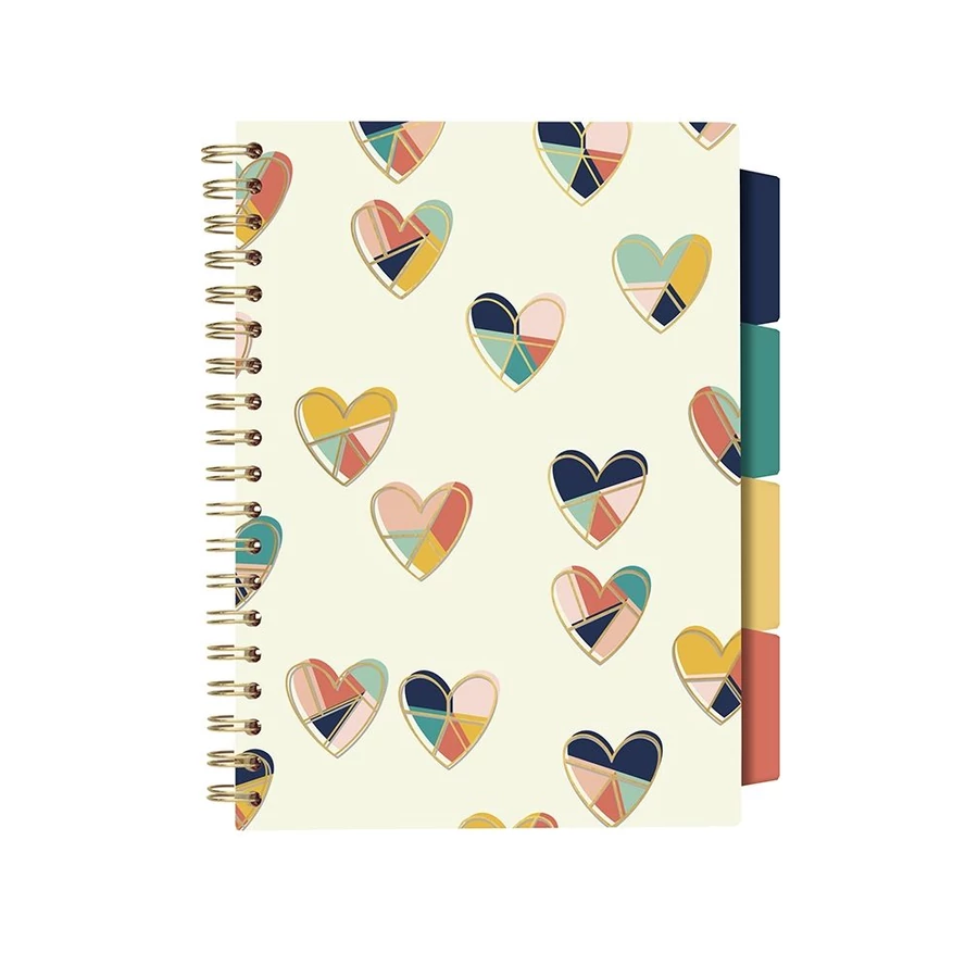 *54334 FÜZET spirál B5 PUKKA PAD Floral Love, 200 oldal,PP,vonalas 9033-CD/GC/HT/NF