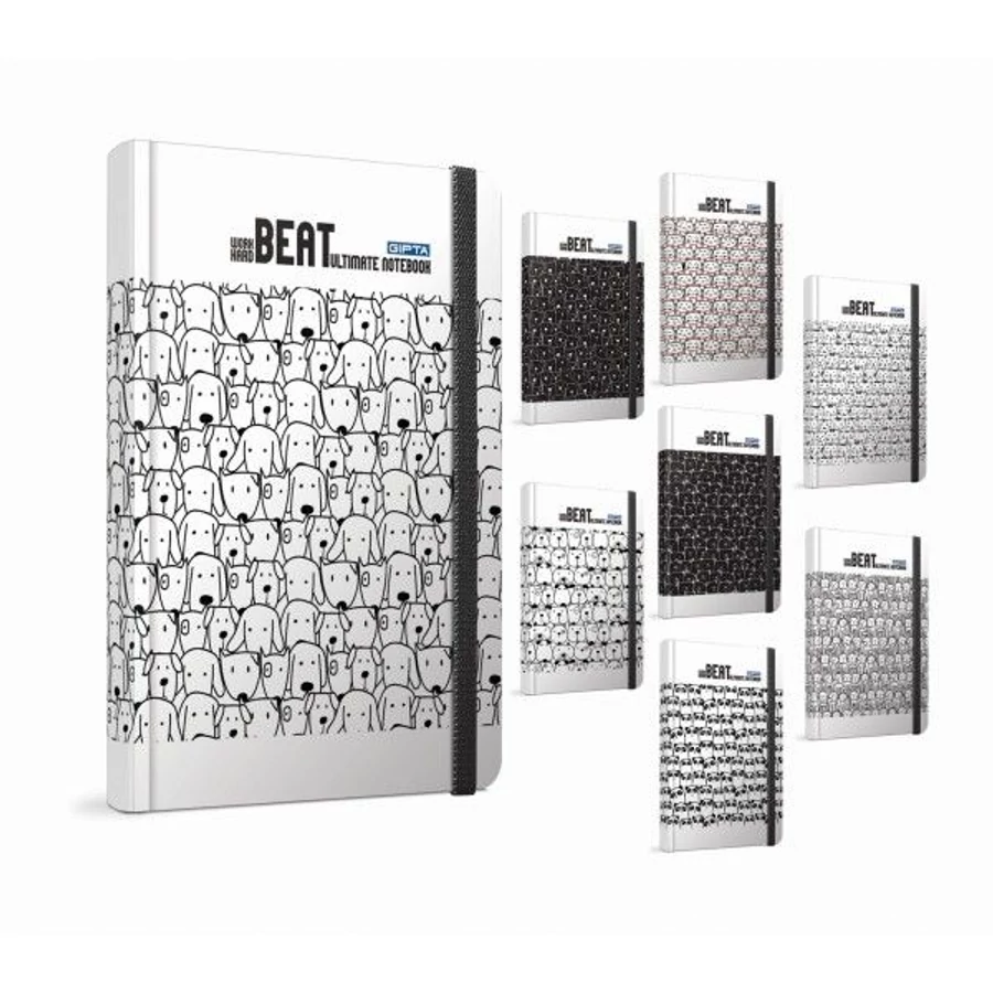 *54370 BEÍRÓFÜZET GIPTA Beat vonalas 120l 13*21 keményfedeles gumiszalaggal  4227