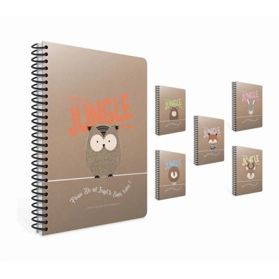 *54404 FÜZET spirál B5 GIPTA Jungle out kockás 19*26 120lap keményfedeles   4236