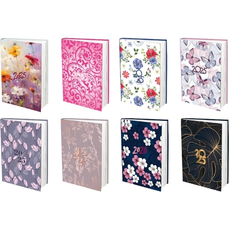 *54539 HATÁRIDŐNAPLÓ 2025 B6 napi T-Calendar mintás  Soft Touch+UV