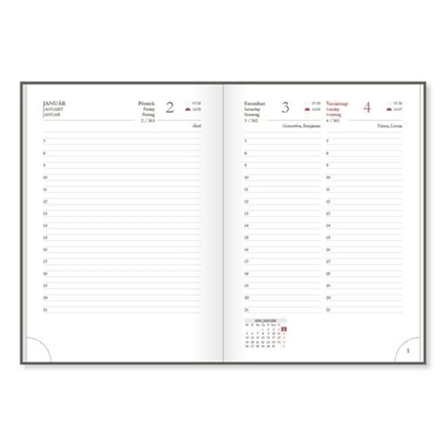 *54645 HATÁRIDŐNAPLÓ 2026 A5 napi Period Basic