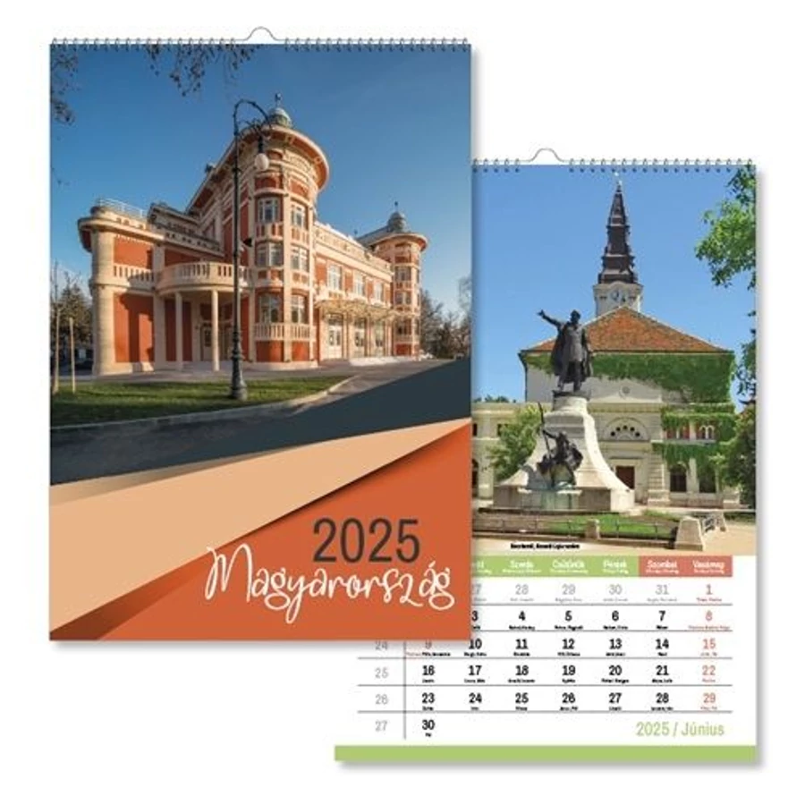 *54662 FALINAPTÁR 2025 pd A3 Magyarország 30*42 spirálozott