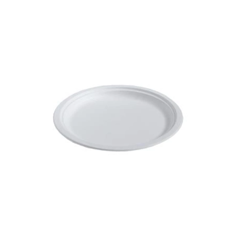 *54687 PAPIRTÁNYÉR kerek D22cm cukornád fehér 50db/cs.