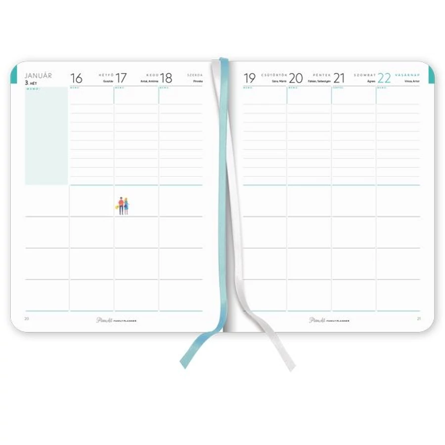 *54729 HATÁRIDŐNAPLÓ 2023 B5 Family Planner Családi tervező  PlanAll
