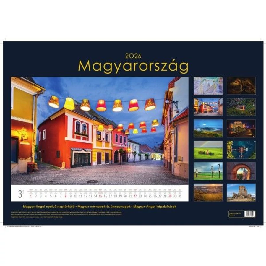 *54743 FALINAPTÁR 2026 Magyarország spirálozott  FA-MA-B3  48,5*34cm