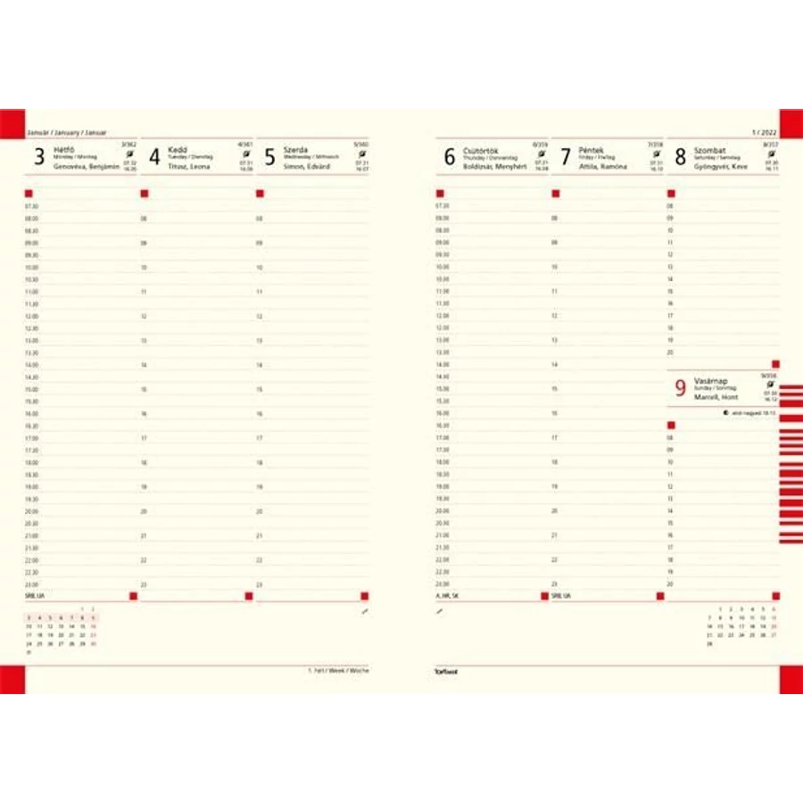 *54765 HATÁRIDŐNAPLÓ 2023 B5 heti TOPTIMER
