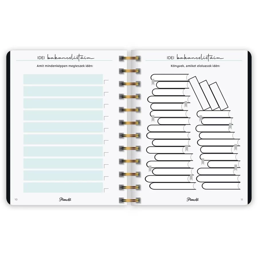 *54801 HATÁRIDŐNAPLÓ LIZZY 2026 PlanAll midi B6 classic spirálos heti tervező