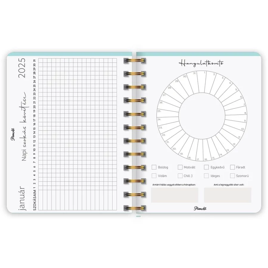 *54801 HATÁRIDŐNAPLÓ LIZZY 2026 PlanAll midi B6 classic spirálos heti tervező