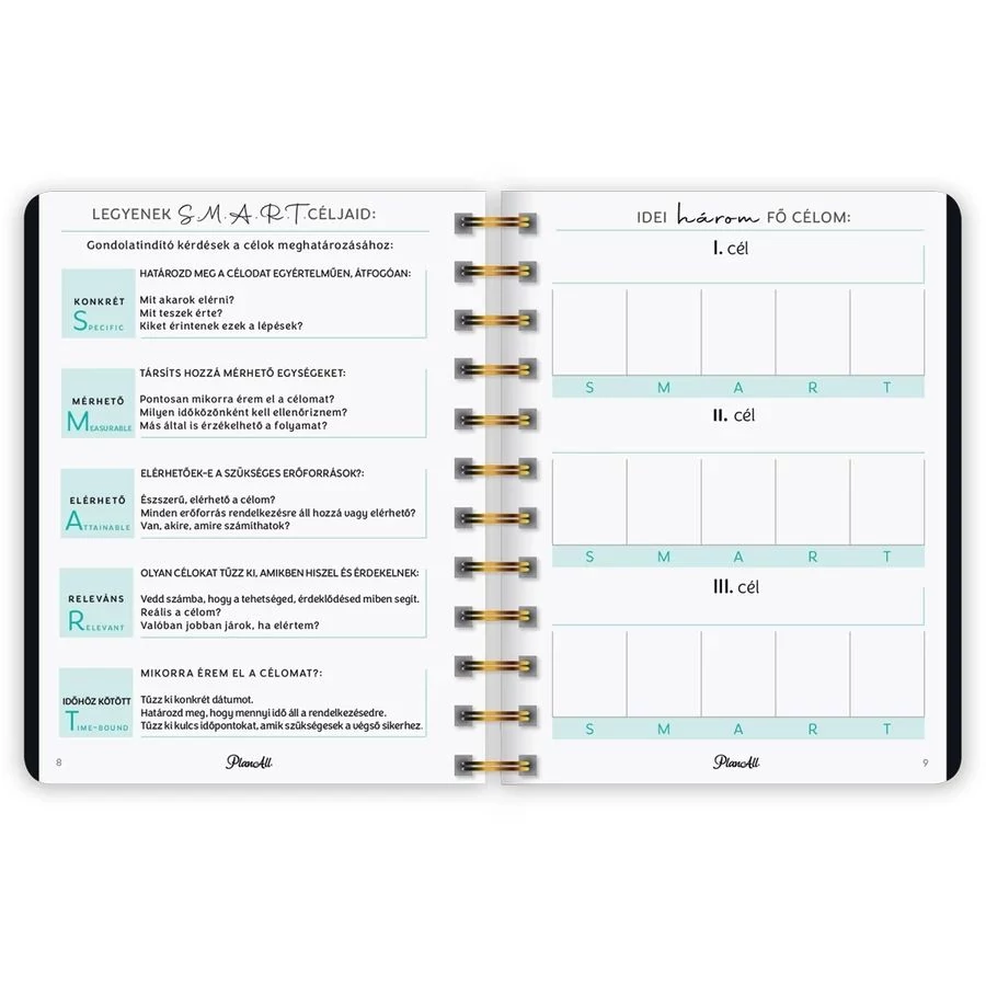 *54801 HATÁRIDŐNAPLÓ LIZZY 2026 PlanAll midi B6 classic spirálos heti tervező