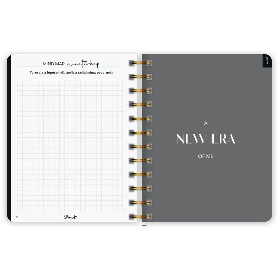 *54801 HATÁRIDŐNAPLÓ LIZZY 2026 PlanAll midi B6 classic spirálos heti tervező